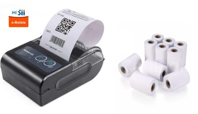 Mini Impresora Térmica Portátil Bluetooth + Rollo papel térmico